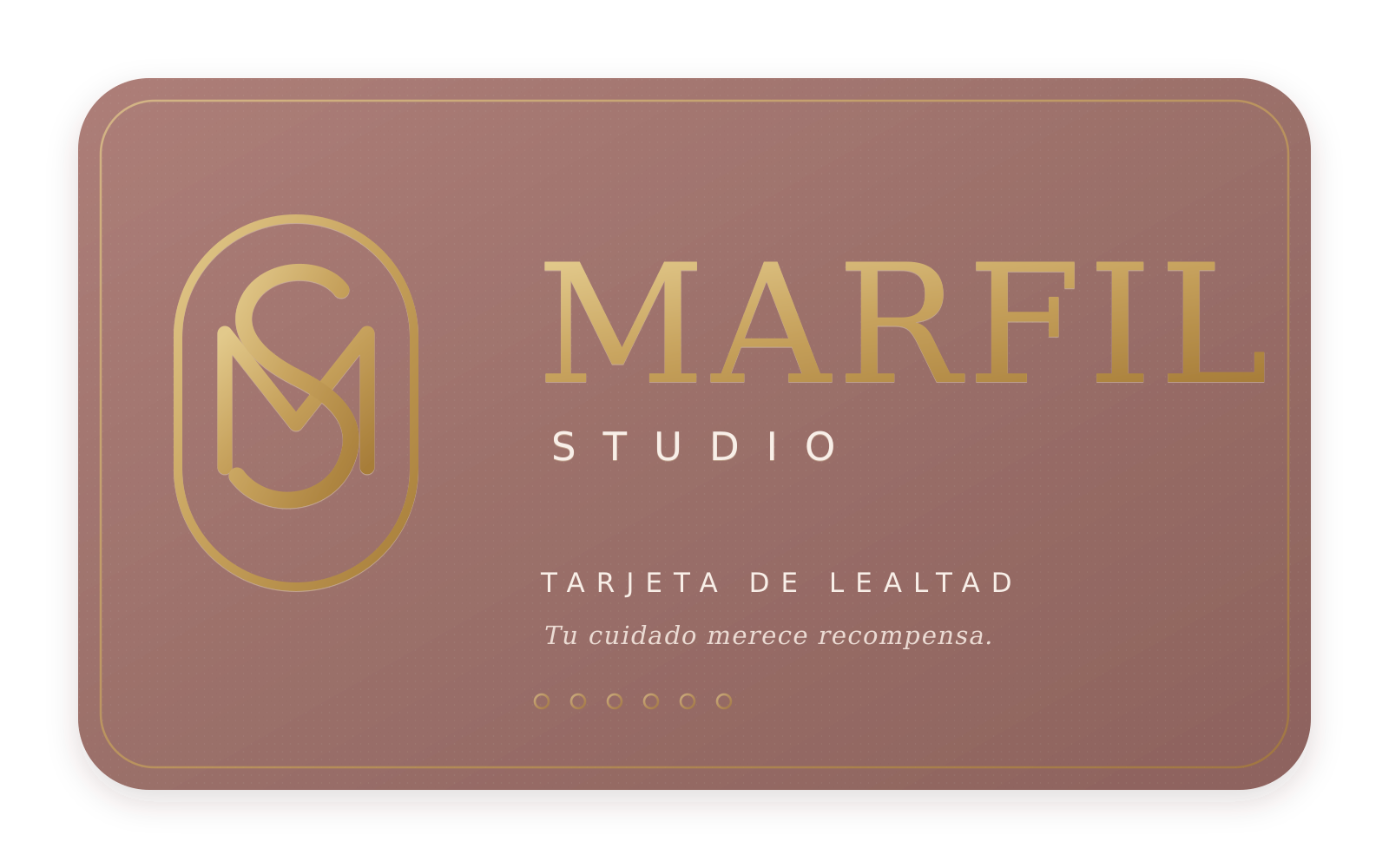 Tarjeta de lealtad Marfil Studio, frente